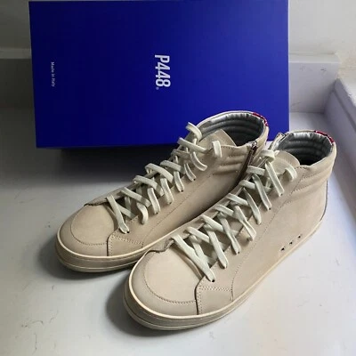 Zapatillas altas P448 Paisley de cuero topo para hombre talla 43 Foto 1 de 4