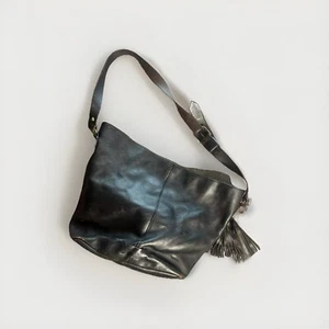 Vintage Y2K Isabella Fiore Large Purse Shoulder Crossbody Hobo Black Aztec Bag - Picture 1 of 16