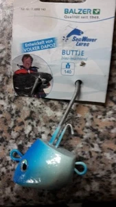 SEAWAVER BUTTJE 140g BALZER blau fluo PILKER DORSCHBOMBE NATURKÖDER MEER TOP - Bild 1 von 1