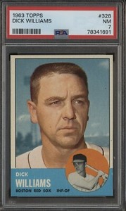 1963 Topps #328 Dick Williams Boston Red Sox PSA 7 NM