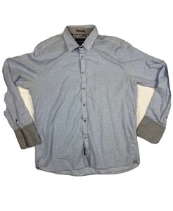 Ted Baker Size 17.5 Modern Fit Blue Floral Dress Shirt - Picture 1 of 7