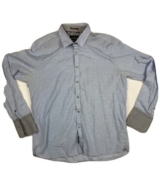 Camisa de Vestir Ted Baker Talla 17.5 Ajuste Moderno Azul Floral Foto 1 de 4