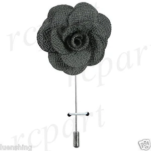 Neu im Karton formell Herren Anzug Brust Brosche grau Blume Anstecknadel Hochzeit Abschlussball - Bild 1 von 2