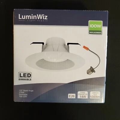 LED Recessed Lighting LuminWiz 5/6 inch Dimmable LED E26 NEW in Box - Image 1 of 4