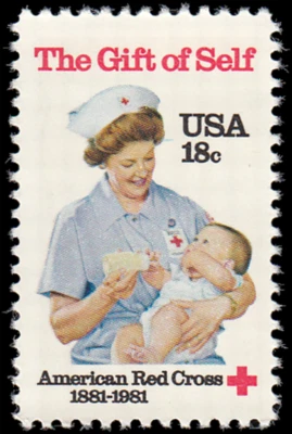 US Stamp #1910 - 1981 18¢ American Red Cross,  EzGrade™ VG, MNH, OG - Image 1 of 3