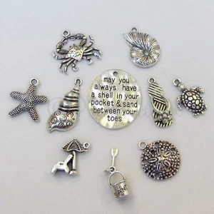 Beach Charms 10PCs Mix - Wholesale Ocean Pendants Set CM8765 - 10, 20 Or 50PCs - Picture 1 of 10