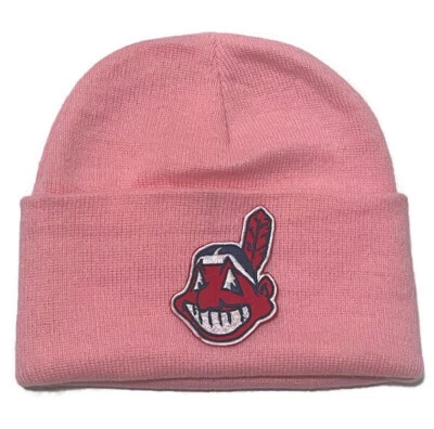 De colección Cleveland Indians Chief Wahoo Tejido Medias Gorra Rosa Nuevo Foto 1 de 4