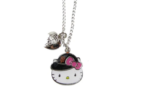 San Francisco Giants Hello Kitty Cap Heart Silver Necklace Girls Womens Jewelry Cover