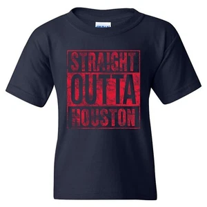 Straight Outta Houston - Football Youth T Shirt - Picture 1 of 6