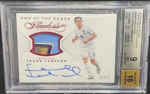 2016 PANINI FLAWLESS FRANK LAMPARD TOP OF THE CLASS PATCH AUTO RUBY /15 BGS 9