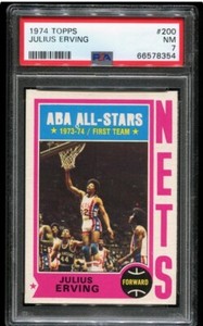 1974 Topps Basketball #200 Julius Erving psa 7 Nm HOF