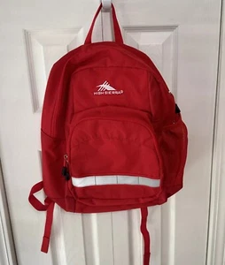 Red High Sierra Backpack, Padded Shoulder reflective, Straps,pocket,Water 17x14 - Picture 1 of 12