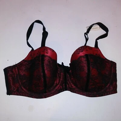 Sujetador Ambrielle 42C Negro Rojo Encaje Con Aros Nuevo Foto 1 de 4