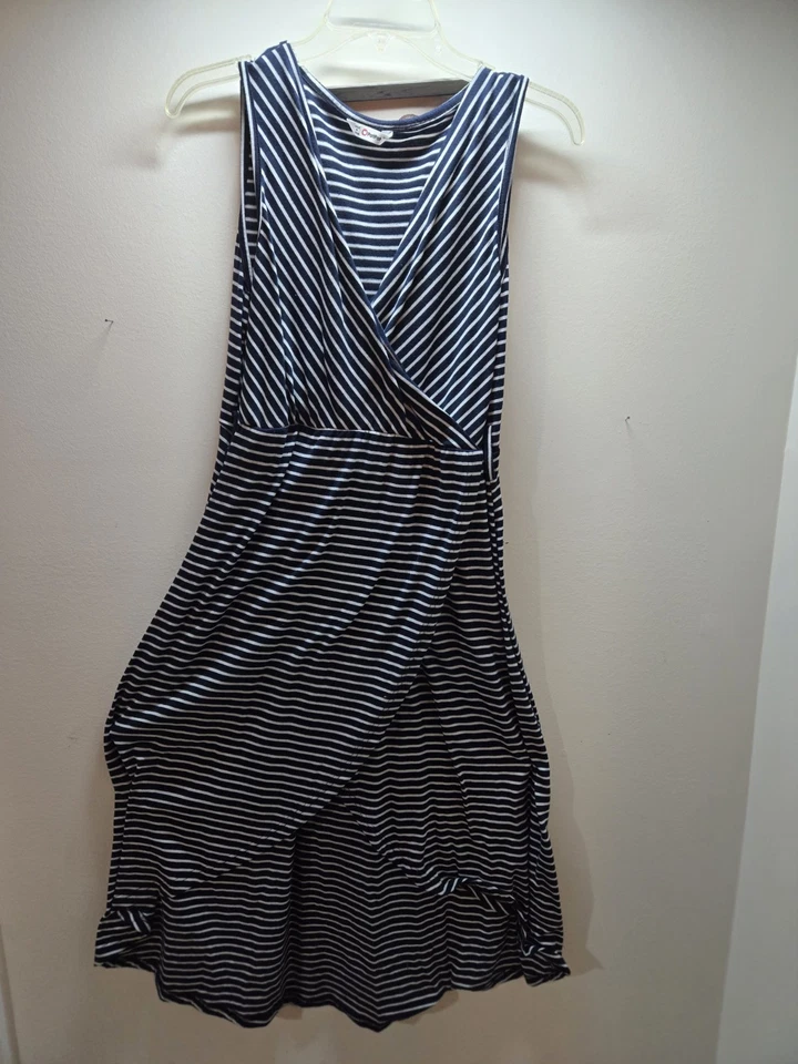 Gently Used Women's Large Navy Blue And White  Sleeveless Long Dress - Image 1 of 1