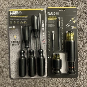 Klein Tools Limited Edition Blackout Screwdriver Set + Adjustable Set Made USA - Picture 1 of 4