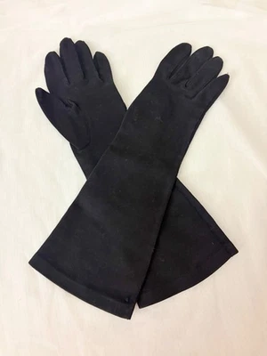 Guantes De Colección Para Mujer XS/S Negro Algodón Largo Medio Noche Ocasión Especial Foto 1 de 4