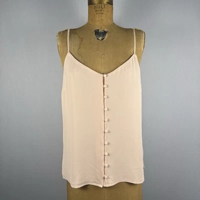 BB Dakota Pink Button Front Cami Tank Top Medium Adjustable Straps Sleeveless - Image 1 of 4