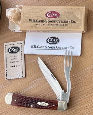 Cuchillo y tenedor Case XX 6254HB SS HOBO #101 2000 hueso de castaño nuevo-antiguo stock Foto 1 de 4