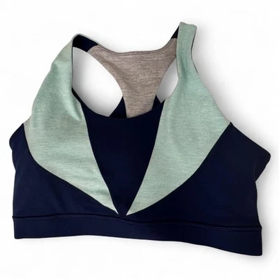 Sujetador deportivo GAIAM medieval azul jaspeado soporte medio halter, talla grande Foto 1 de 4