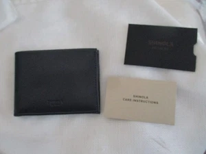 Shinola Detroit Hombre Cuero Genuino Cartera Plegable EE. UU. 4.25x3.25" Azul Marino - Imagen 1 de 4