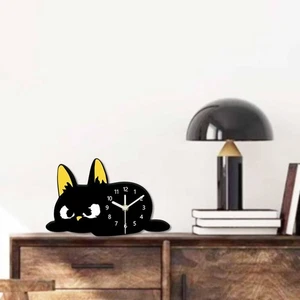 Tabletop Cat Clock Kitten Desk Clock Home Decor Centerpiece Farmhouse Non - Picture 1 of 6