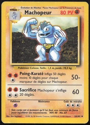Carte Pokémon Machopeur 34/102 Set de base Français - Photo 1/2
