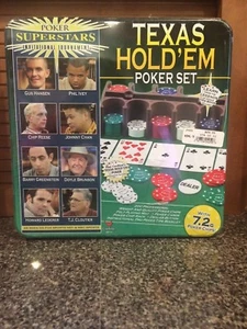 Set Poker Texas Hold'em - Nuovo in Bellissima Latta - Sigillato in Fabbrica Chiuso - Foto 1 di 2