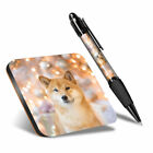 1 x Square Coaster & 1 Pen - Shiba Inu Japanese Dog Puppy #8751