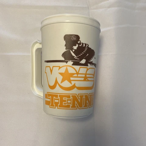Tennessee Vols Davey Crockett Cup Volunteer Football Vintage Travel Mug Man Cave Cover
