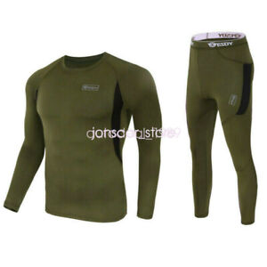 Men Thermal Warm Underwear Set Quick Dry Top Pants Sweat Compression Base Layer