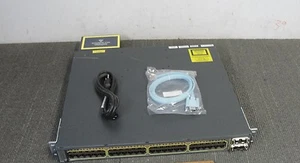 CISCO WS-C3750E-48PD-SF 48 Port Gigabit POE Switch 10Gbps Uplinks 3750E-48PD-SF - Picture 1 of 3