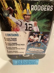 Aaron Rogers 2021-22 NFL Retail Pack Collector’s Tin Prizm Optic Select Packs. - Bild 1 von 3