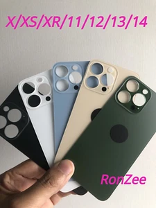 ✅ Vitre Arrière i Phone X XS XR 11 12 13 14 Pro Max Mini Large Trou Avec LOGO ✅ - Photo 1/5