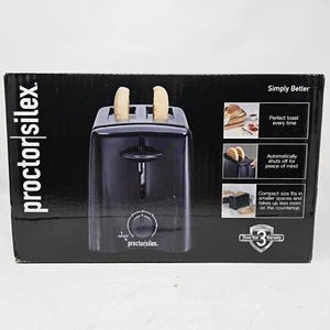 PROCTOR-SILEX Black 2-Slice Toaster 22612 NEW in box Compact size Home Appliance - Picture 1 of 2
