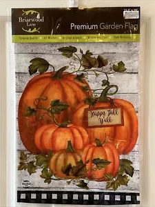 Happy Fall Y’all Garden Flag Harvest Leaves Autumn 12.5" x 18" Pumpkin Gourds - Picture 1 of 3