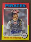 2024 Topps Heritage Endy Rodriguez Rc On Card Blue Ink Real One Autograph Roa-Er