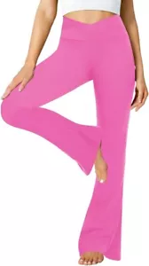 ZOOSIXX Black Flare Yoga Pants for Women Crossover Soft Bootcut Legging Sz: XL - Picture 1 of 4