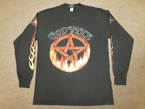 VTG 90s Godsmack Tour Concert ? Metal Rock Band Long Sleeve T Shirt Black Large
