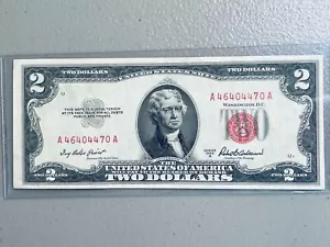 1953-A United States Note Red Seal Two Dollar Bill (FR-1510) - Picture 1 of 2