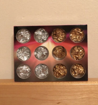 Paquete de 12 láminas de arte en uñas, oro/plata 6 piezas/ea, vendedor de EE. UU., envío rápido Foto 1 de 4