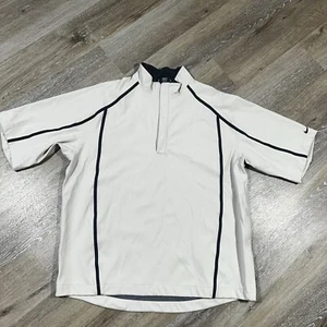Nike Golf Waterproof Pullover Shirt Mens XL Beige 1/4 Zip Caddy Dad Football - Picture 1 of 15