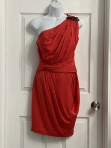 Robert Rodriguez Silk One Shoulder Dress Size 4 Red - Picture 1 of 8