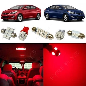 8x Red LED light interior package kit for 2011-2016 Hyundai Elantra YE1R - Foto 1 di 6