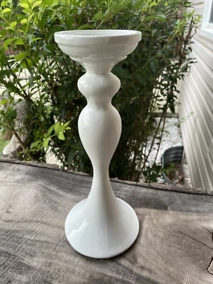 "Candelabro de madera - Florero candelabro centro de mesa decoración blanco 12""" Foto 1 de 4