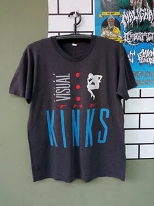 The Kinks Think Visual 87 Tour Vintage T Shirt Men Rock Band Concert Black Sz M. - Picture 1 of 9