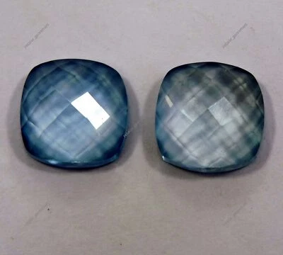 Par de piedras preciosas sueltas talla cuadrada aguamarina certificada natural extremadamente de 18 quilates Foto 1 de 4