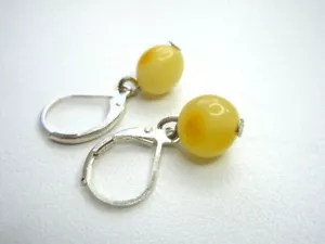 PENDIENTES DE ÁMBAR BÁLTICO NATURAL COLOR YEMA DE HUEVO - Imagen 1 de 9