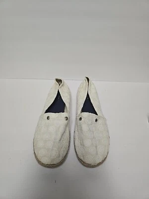 Zapatos Nautica Para Mujer 11 Timón Crochet Planos Sin Cordones Mocasín Blanco Tela Informal Foto 1 de 4