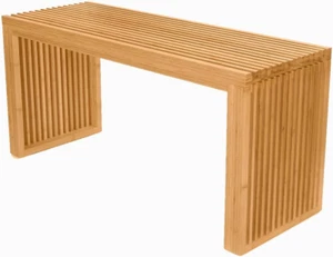 Bamboo Dining Bench, 35 Inch Farmhouse Decor Indoor Kitchen Table Bench, Entrywa - Picture 1 of 6