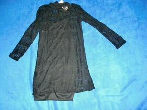 NWT~$62.00~MADE IN USA~PINC PREMIUM~BLACK~LACE~LONG SLEEVES~SHIFT DRESS SIZE M - Picture 1 of 6